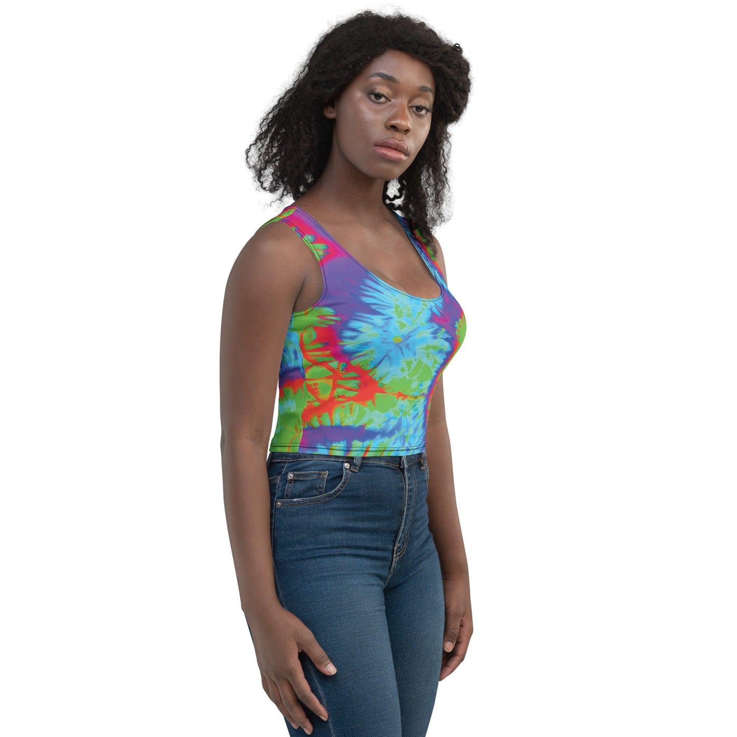 Vibrant Tie-Dye Crop Top for Raves & Festivals - EDMFestieGear.com