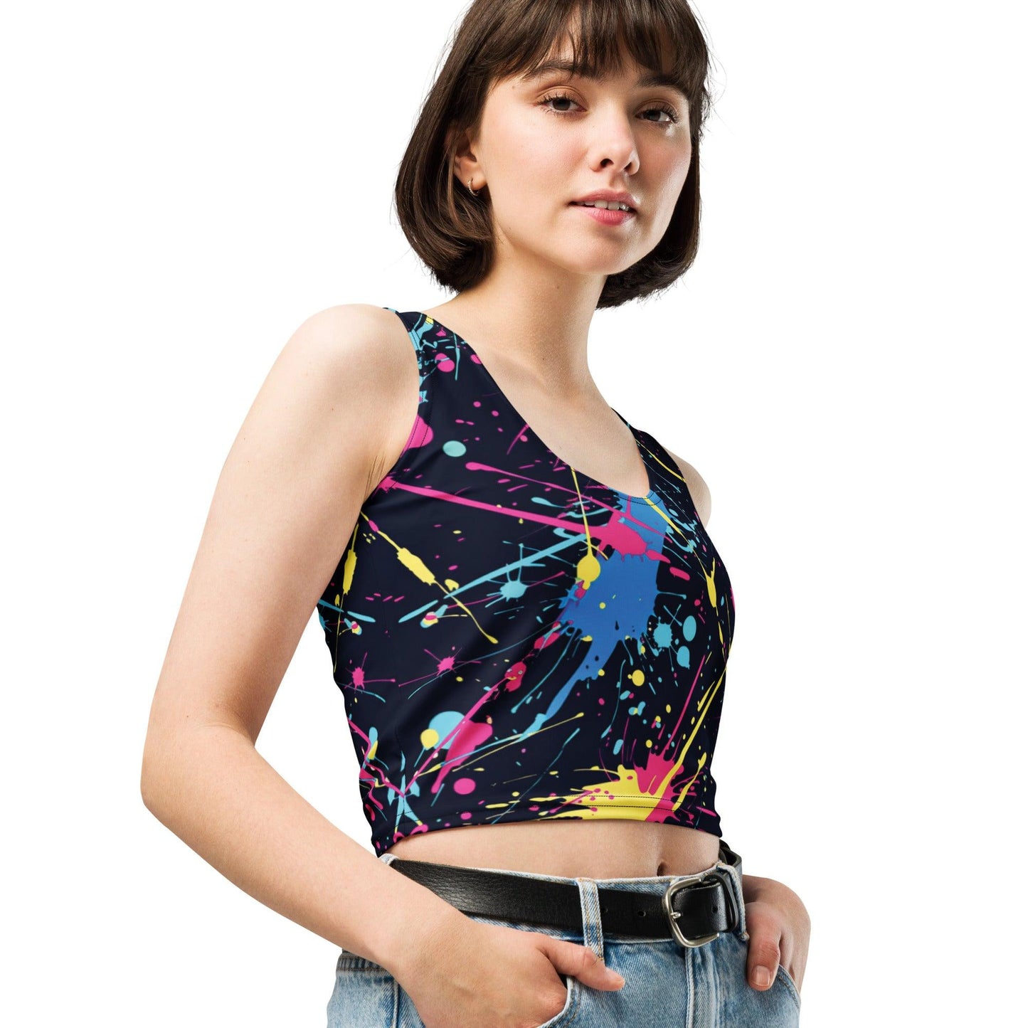 Paint Splatter Crop Top - Festival Ready Style - EDMFestieGear.com