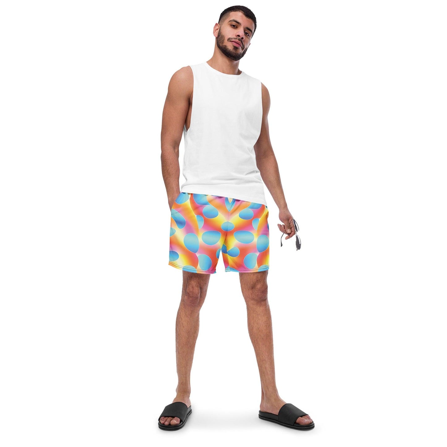 Vibrant Abstract Rave Swim Shorts for Festivals - EDMFestieGear.com