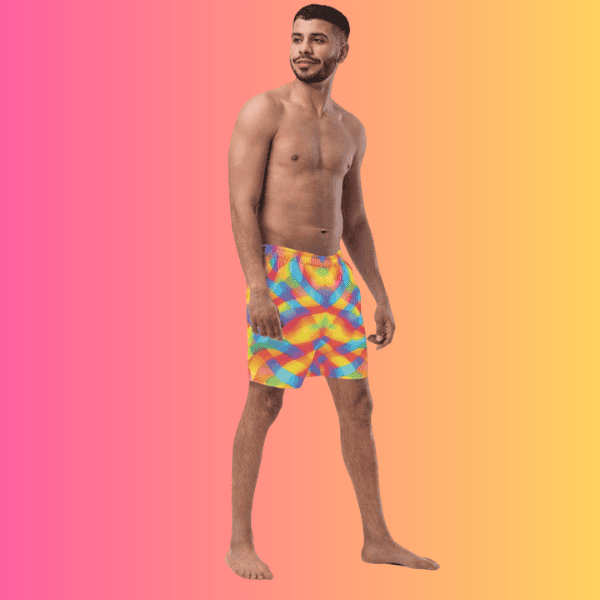 Vibrant Abstract Festival Swim Shorts for EDM Lovers