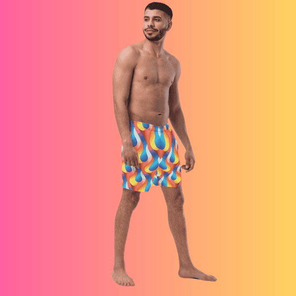 Vibrant Abstract Swim Shorts for EDM Festivals & Raves