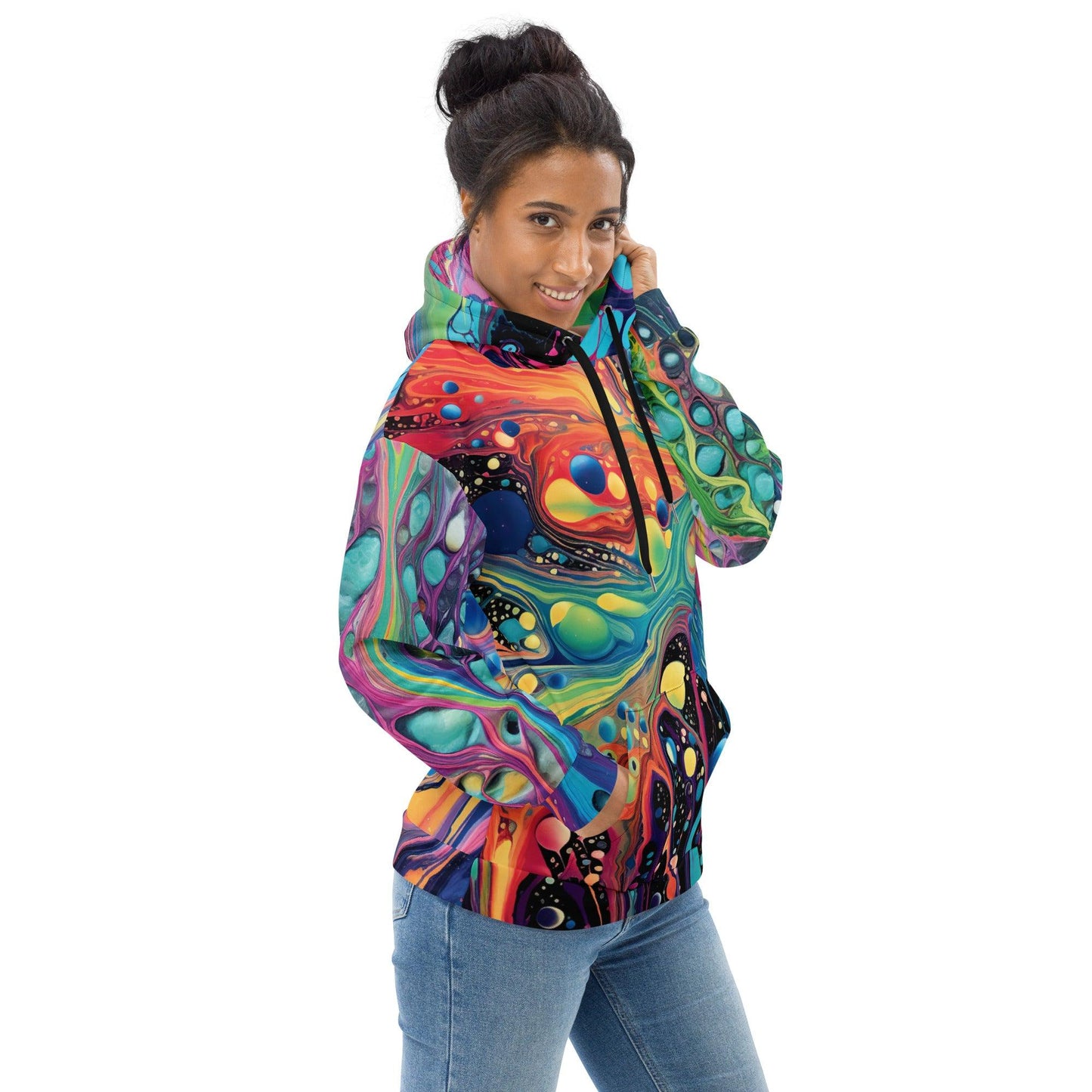 Vibrant Melting Abstract Unisex Hoodie for Festivals - EDMFestieGear.com