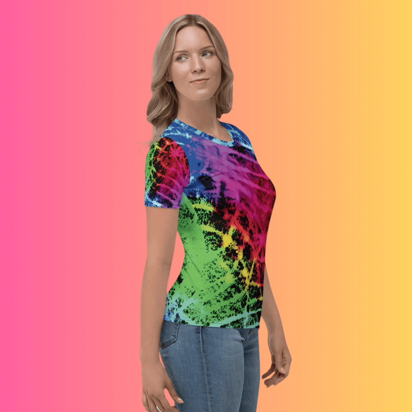 Neon Tie-Dye Festival Vibe T-shirt for Women – Ultimate Rave Gear