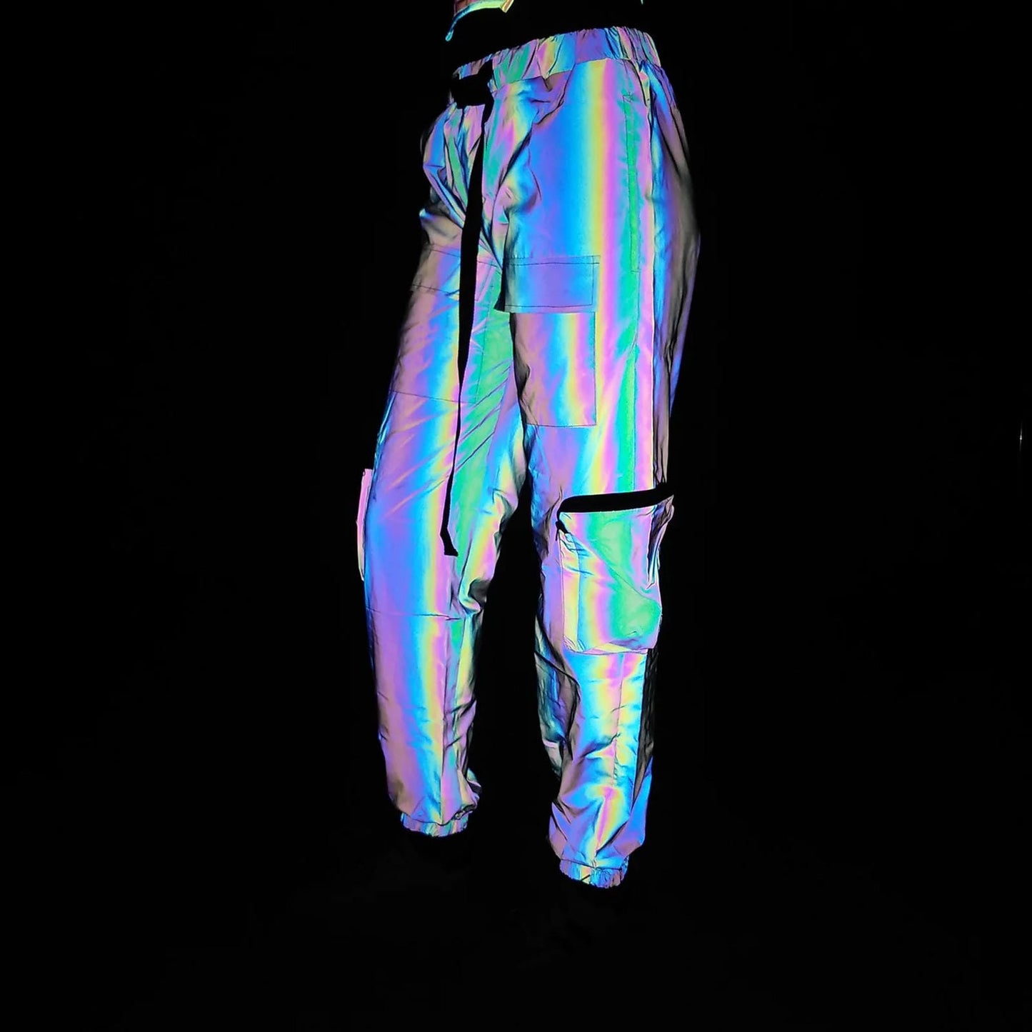 Reflective Plus Size Pants for EDM Festivals and Raves