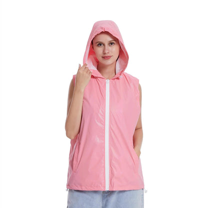 Reflective Sleeveless Hoodie Coat for EDM Festivals and Raves