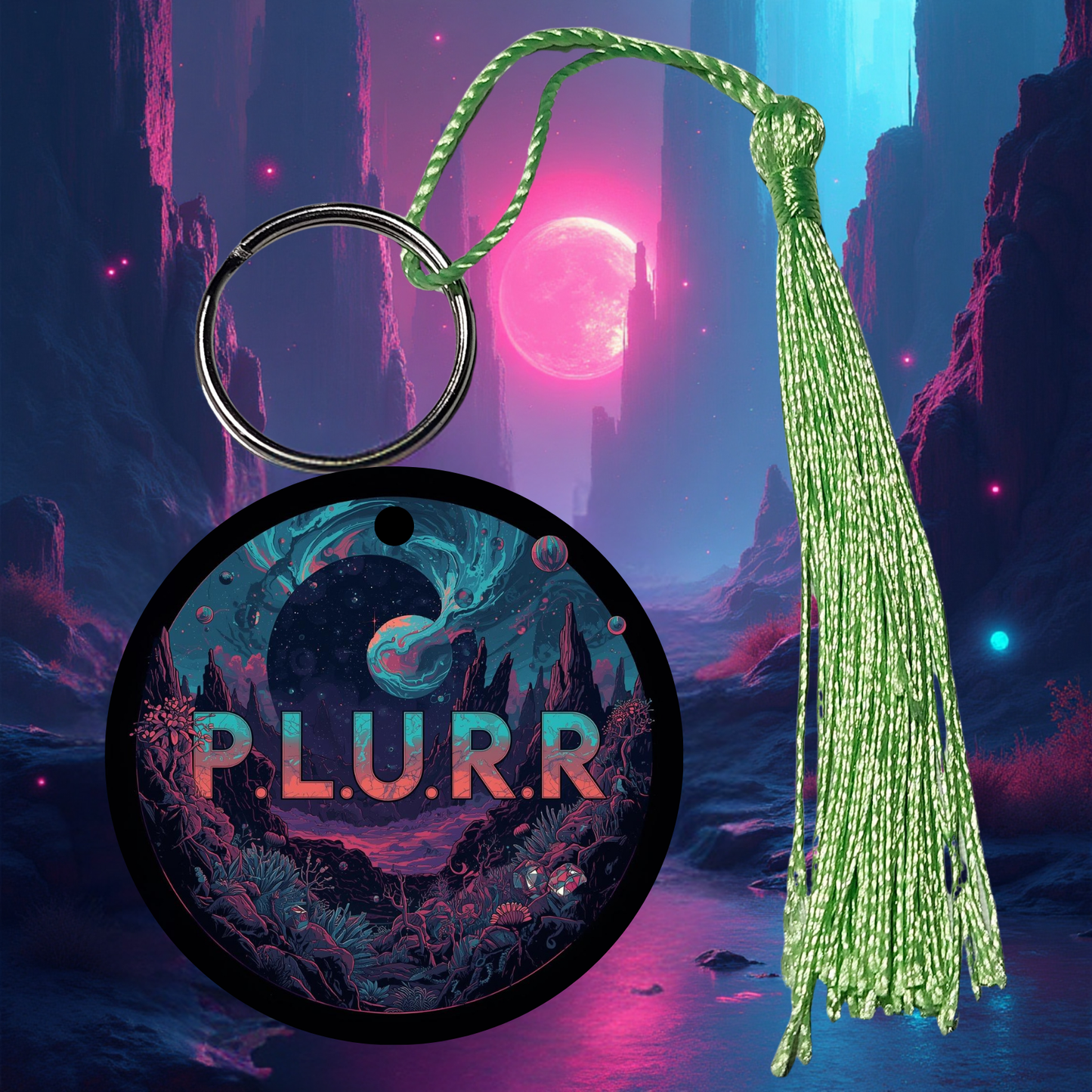 PLURR Aluminum Keychain for Raves and Festivals