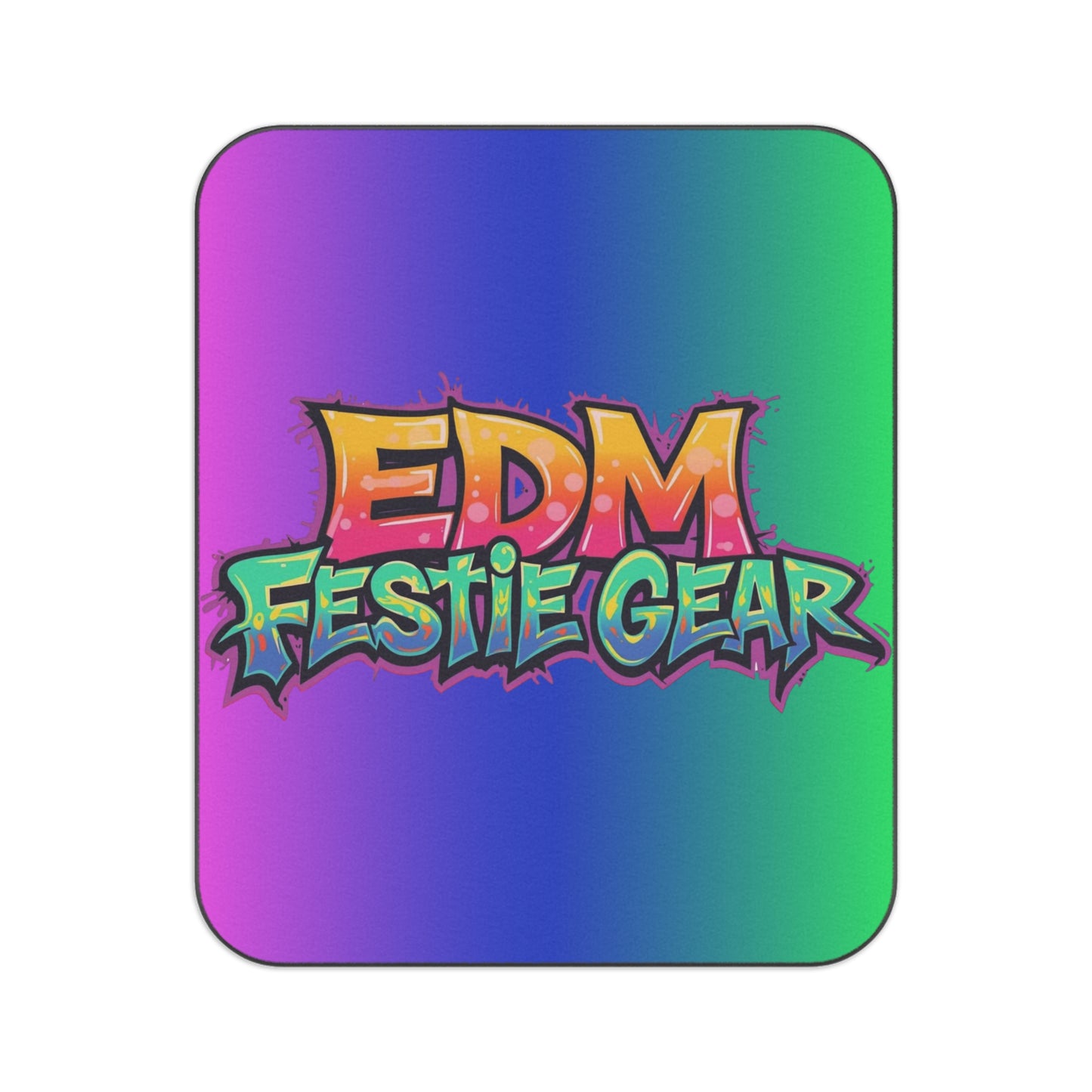 EDM Festival Gear Picnic Blanket — Neon Gradient Festival Blanket for Rave Adventures