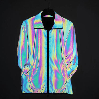 Reflective Lapel Coat for EDM Music Festivals and Raves
