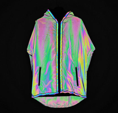 Reflective Hooded Jacket for EDM Festivals