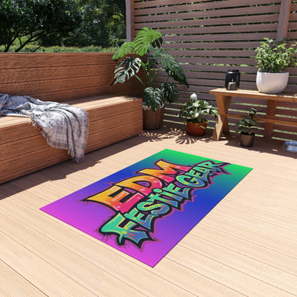 EDM Festie Gear Neon Graffiti Festival Outdoor Rug