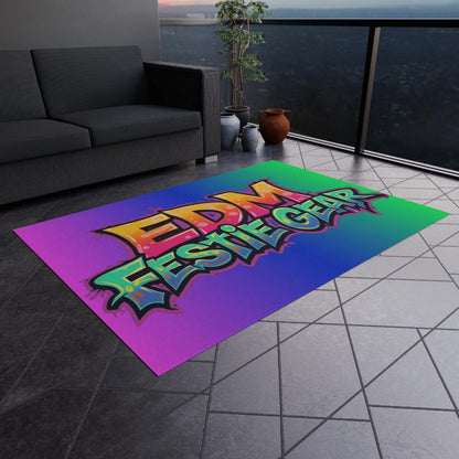EDM Festie Gear Neon Graffiti Festival Outdoor Rug