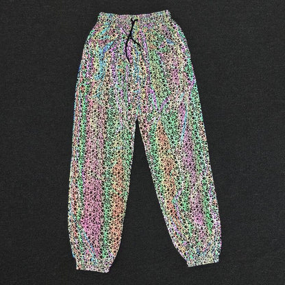 Festive Reflective Pants for EDM Rave Festivals