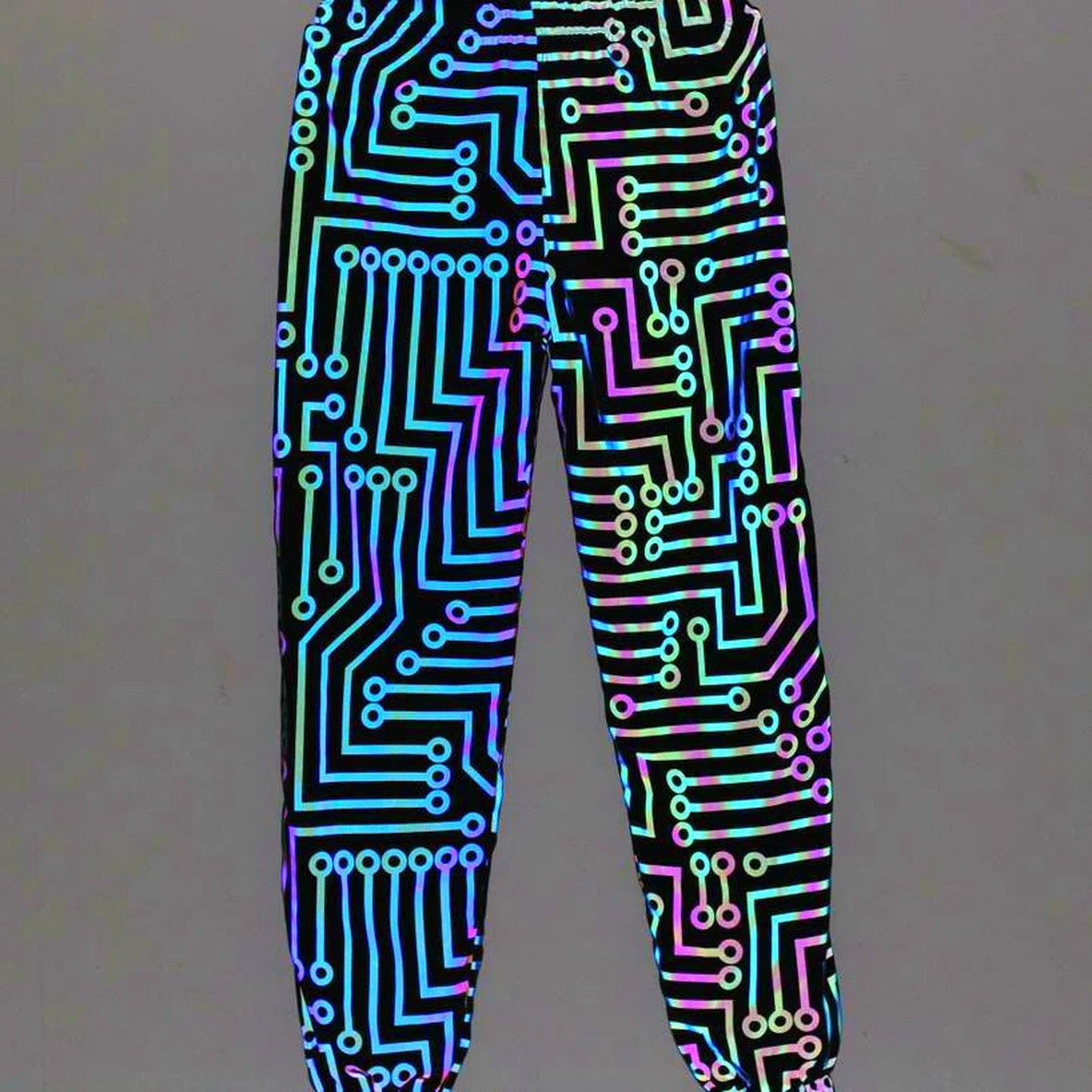 Reflective Rave Festival Pants for EDM Enthusiasts