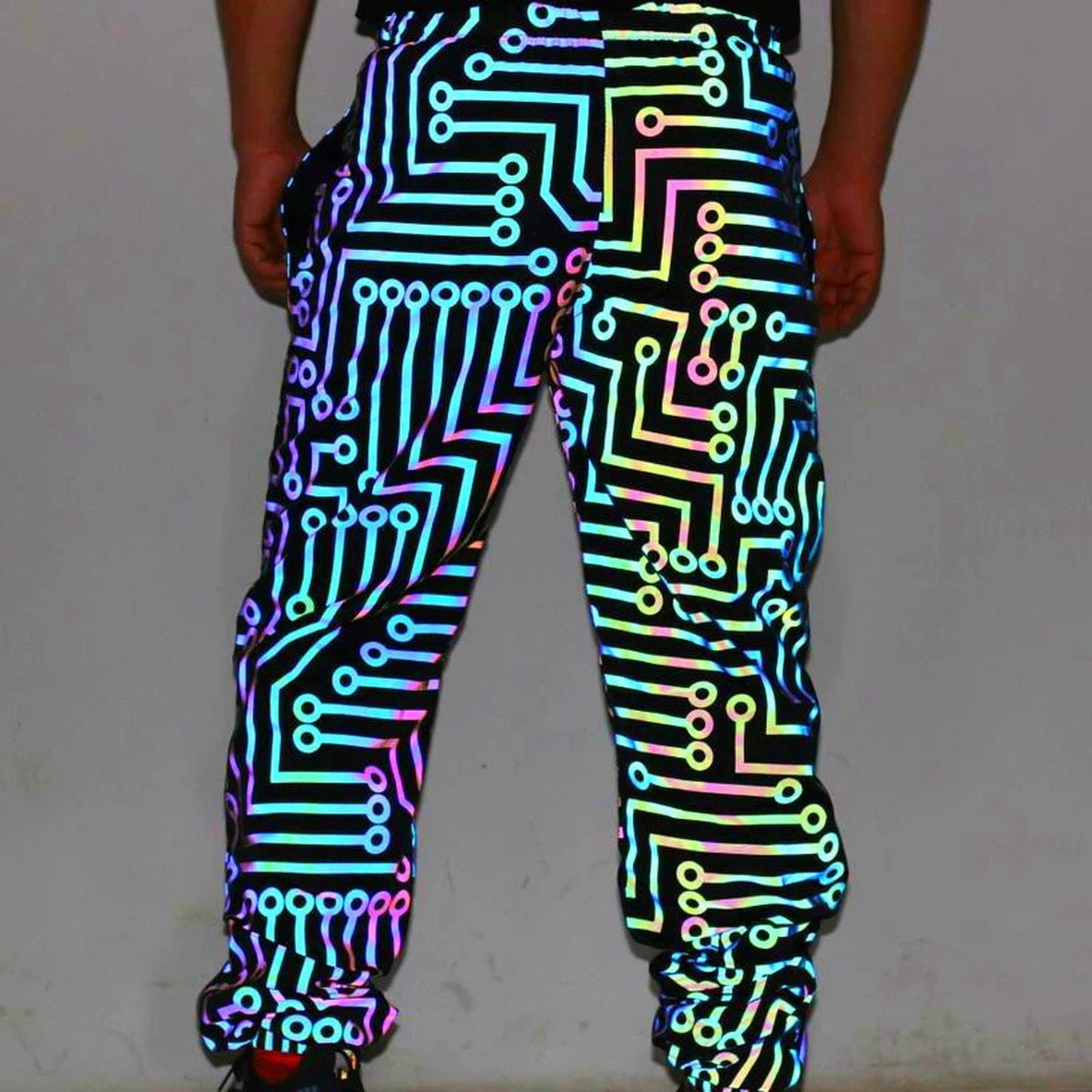 Reflective Rave Festival Pants for EDM Enthusiasts