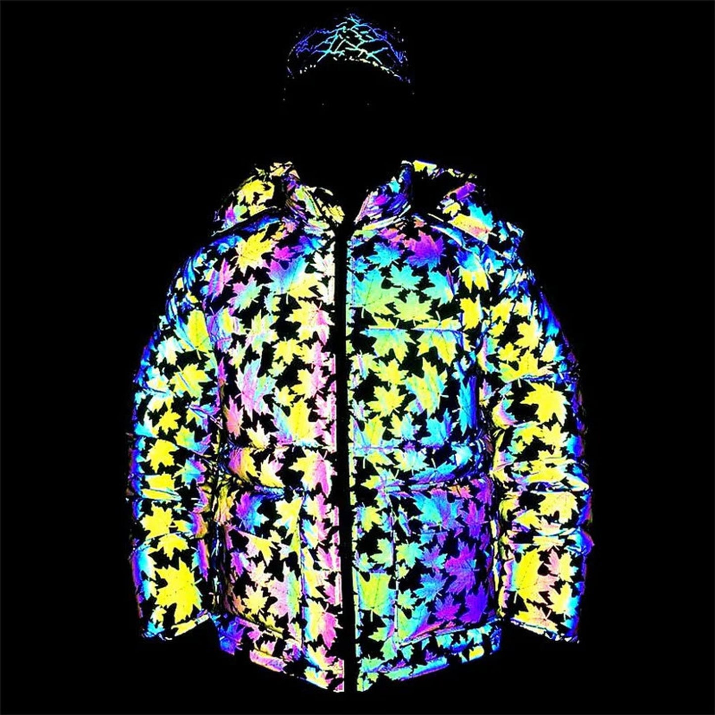 Holographic Reflective Rave Coat for EDM Festivals