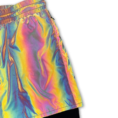 Festival Reflective Shorts for EDM Raves - Bold, Stylish, and Comfortable