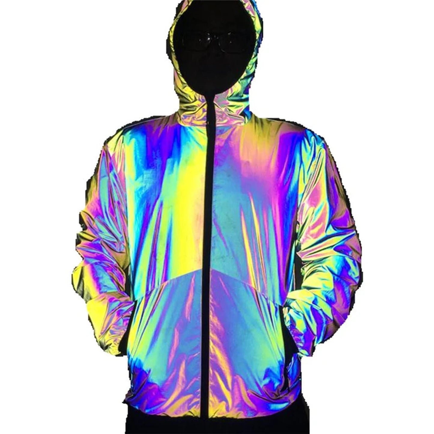 Reflective Hooded Coat for Raves and EDM Festivals