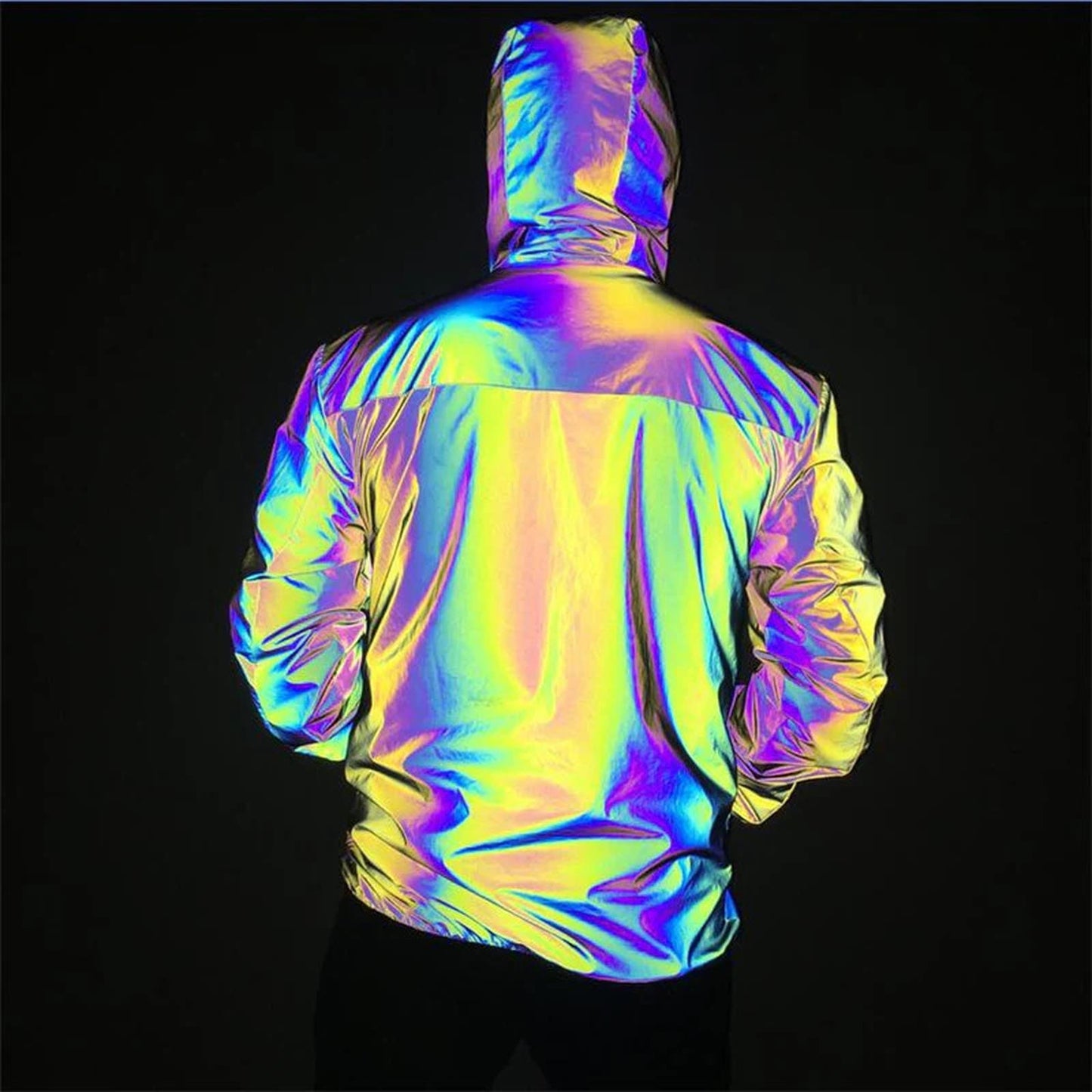 Reflective Hooded Coat for Raves and EDM Festivals