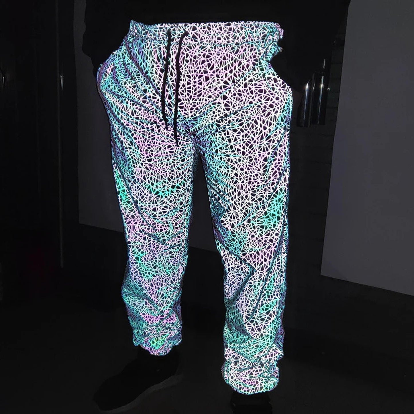 Reflective Rave Festival Pants for EDM Lovers