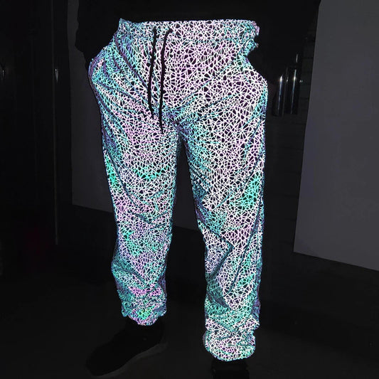 Reflective Rave Festival Pants for EDM Lovers