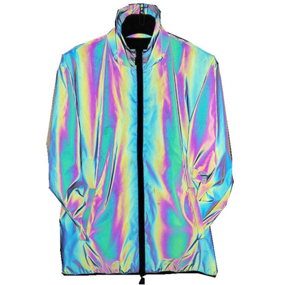 Reflective Lapel Coat for EDM Music Festivals and Raves