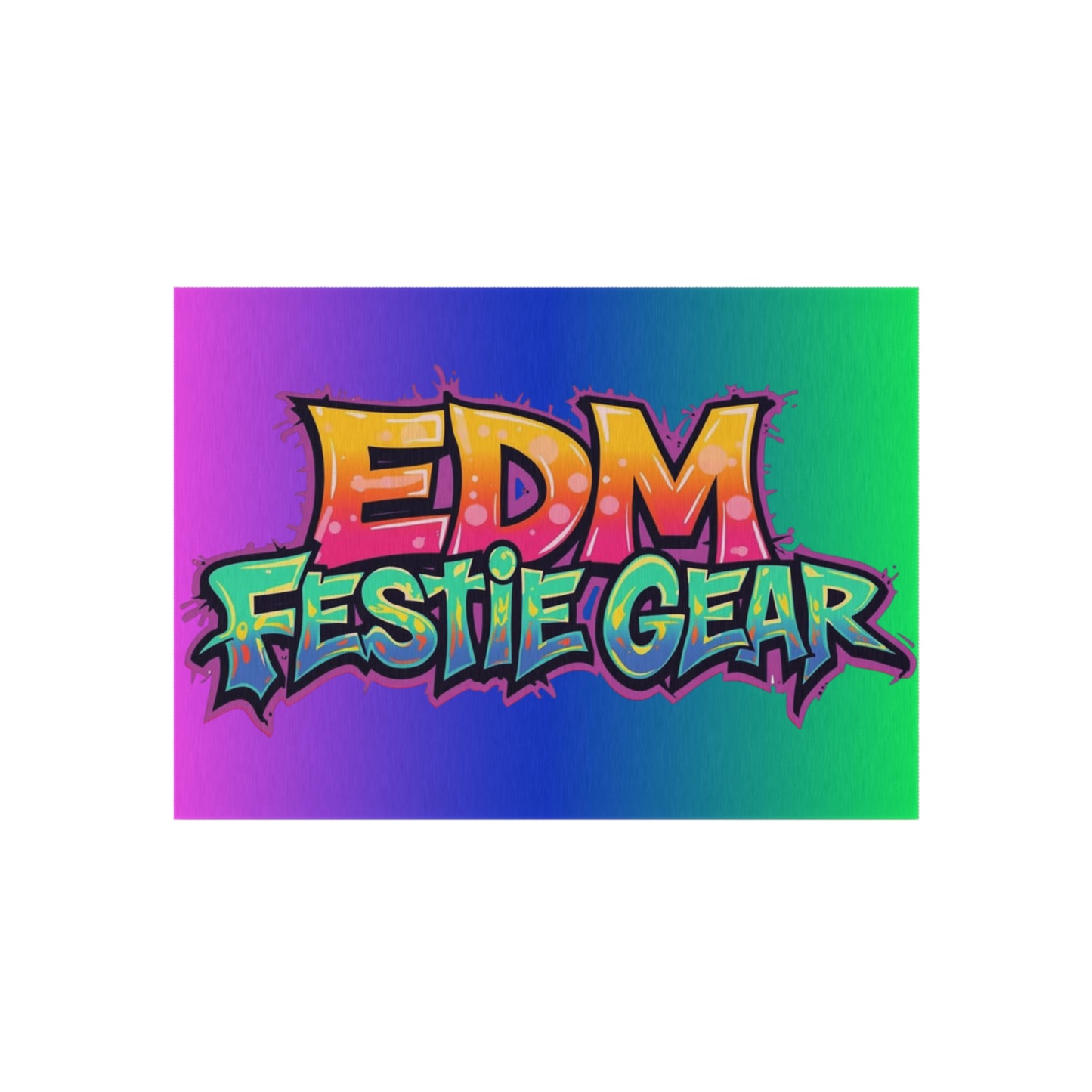 EDM Festie Gear Neon Graffiti Festival Outdoor Rug
