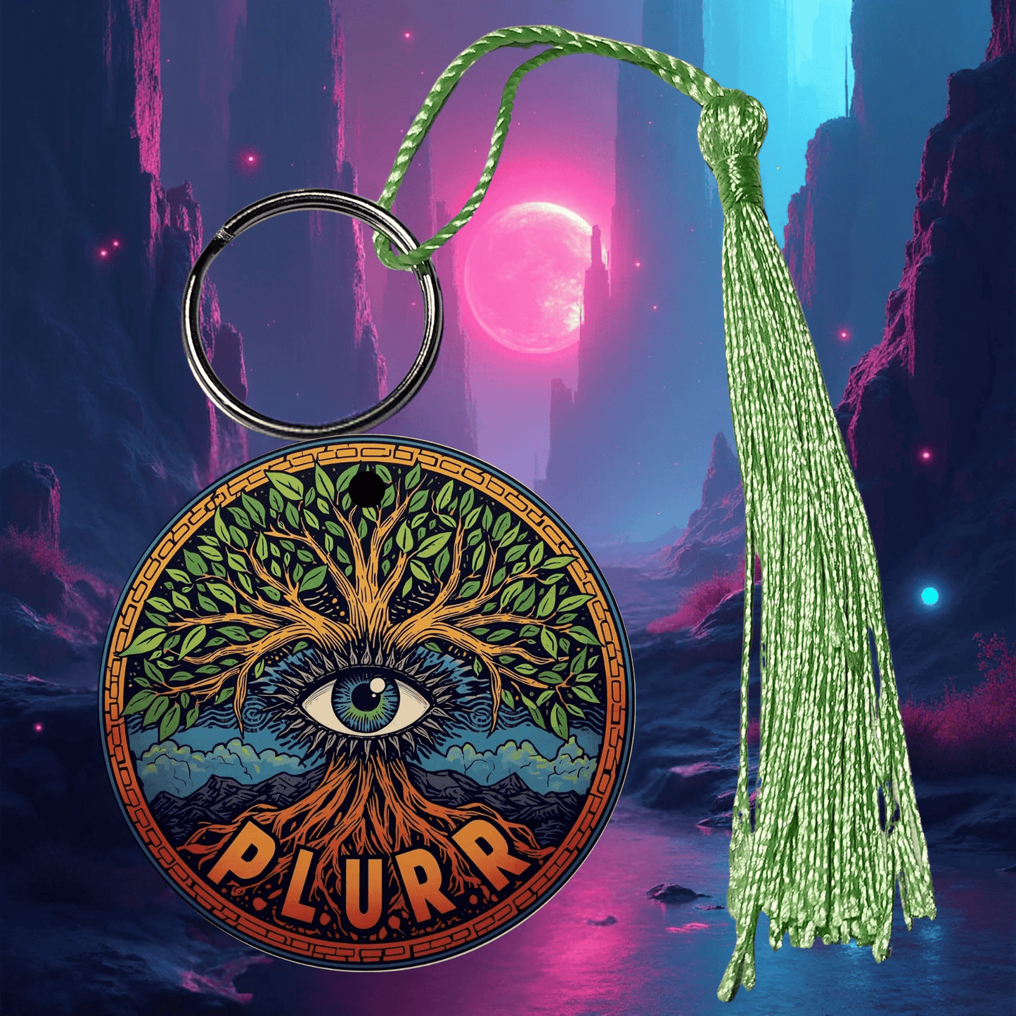 PLURR Aluminum Keychain for Raves and Festivals