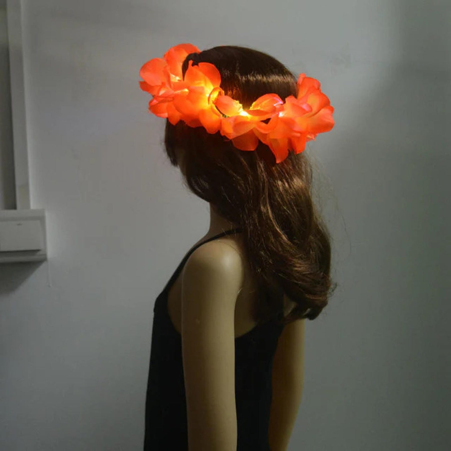 LED Hawaiian Lei Headband Light-Up Accessory for EDM Festivals and Raves