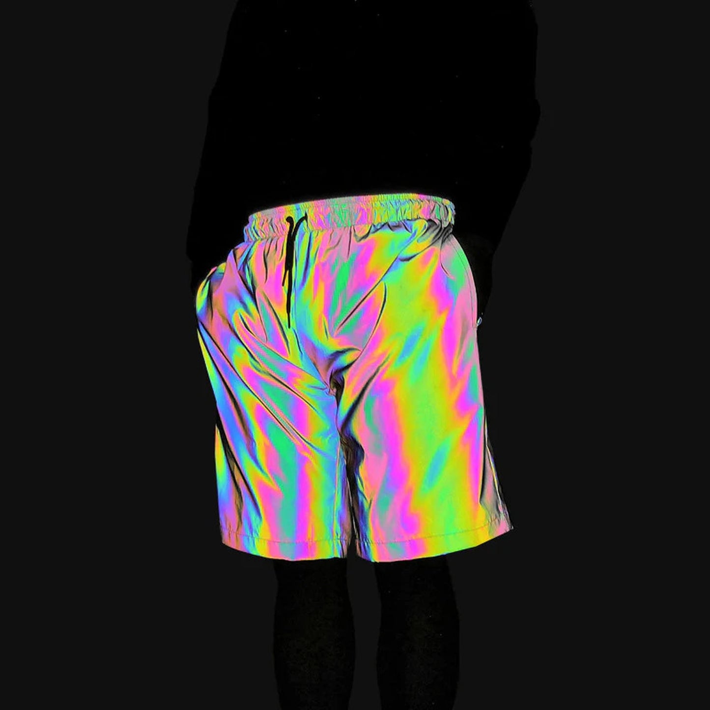 Reflective Festival Shorts for EDM and Rave Events in Plus Sizes