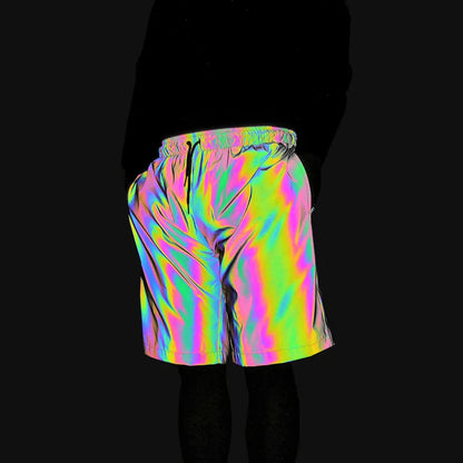 Reflective Festival Shorts for EDM and Rave Events in Plus Sizes
