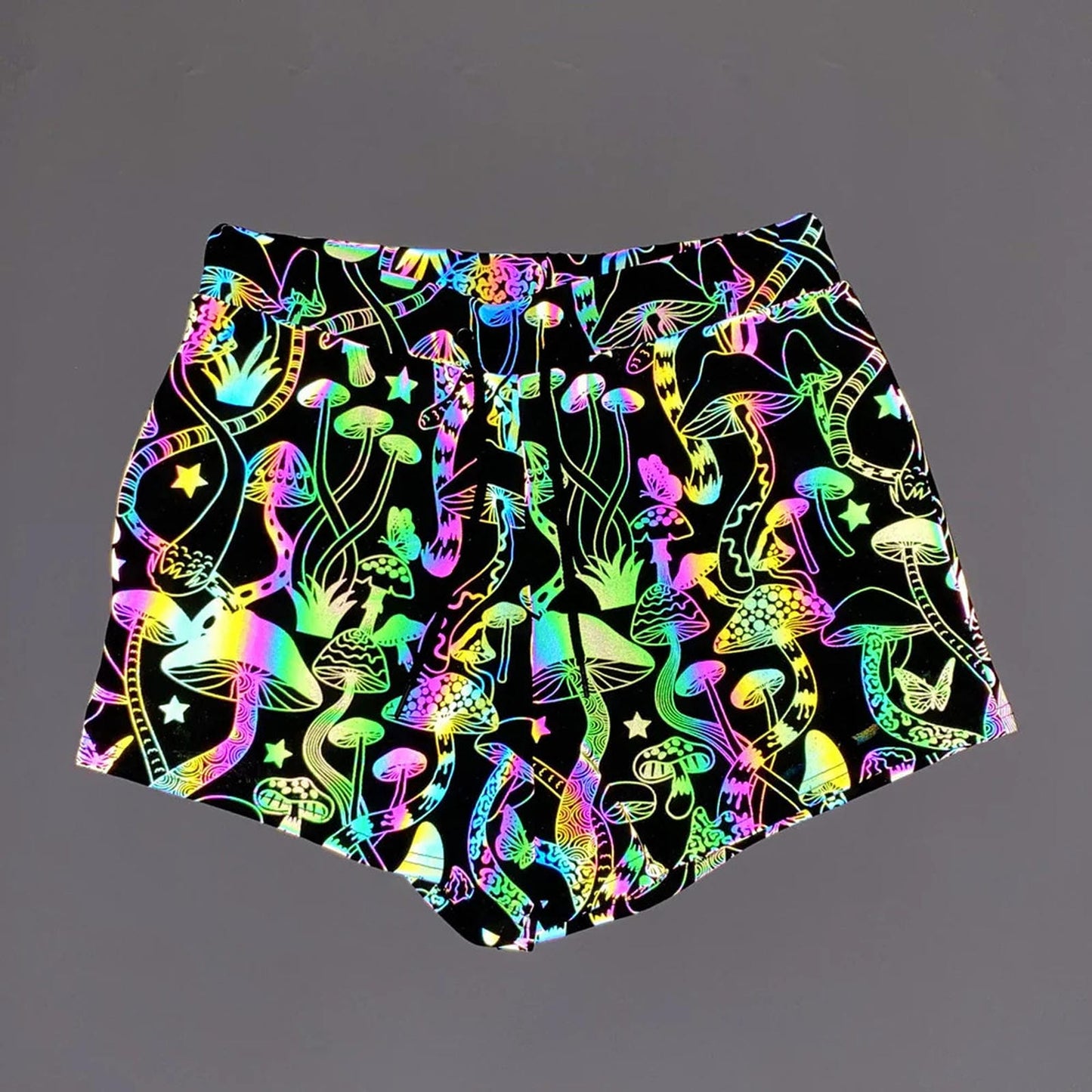 Mushroom Reflective Shorts for Rave and EDM Festivals