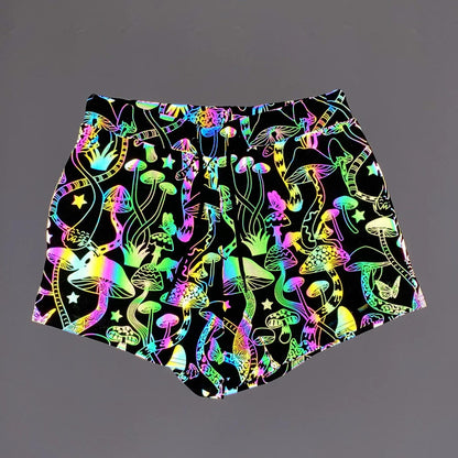 Mushroom Reflective Shorts for Rave and EDM Festivals