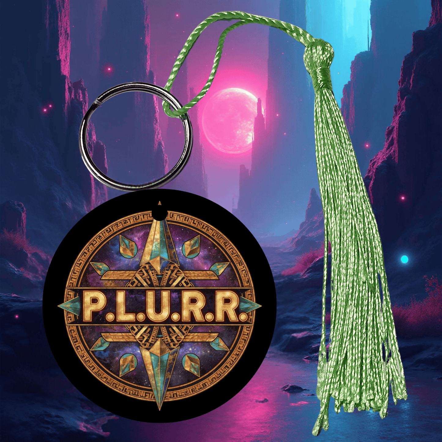 PLURR Aluminum Keychain for Raves and Festivals