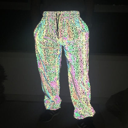 Festive Reflective Pants for EDM Rave Festivals
