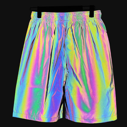 Reflective Festival Shorts for EDM and Rave Events in Plus Sizes