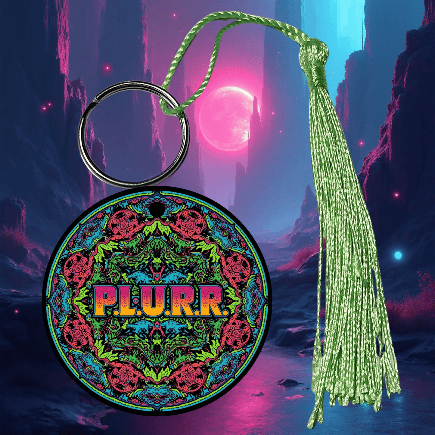 PLURR Aluminum Keychain for Raves and Festivals