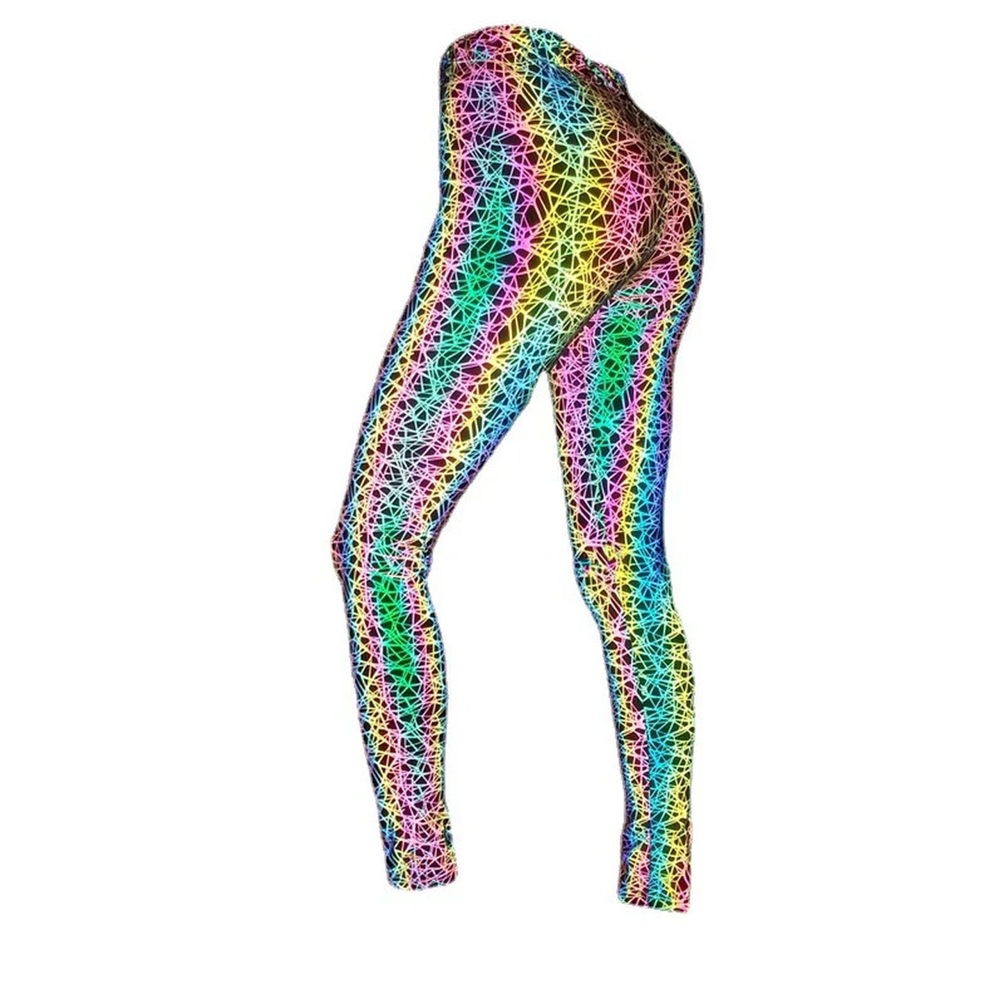 Reflective Slim Fit Fitness Pants for Raves and Festivals - Perfect for EDM Enthusiasts