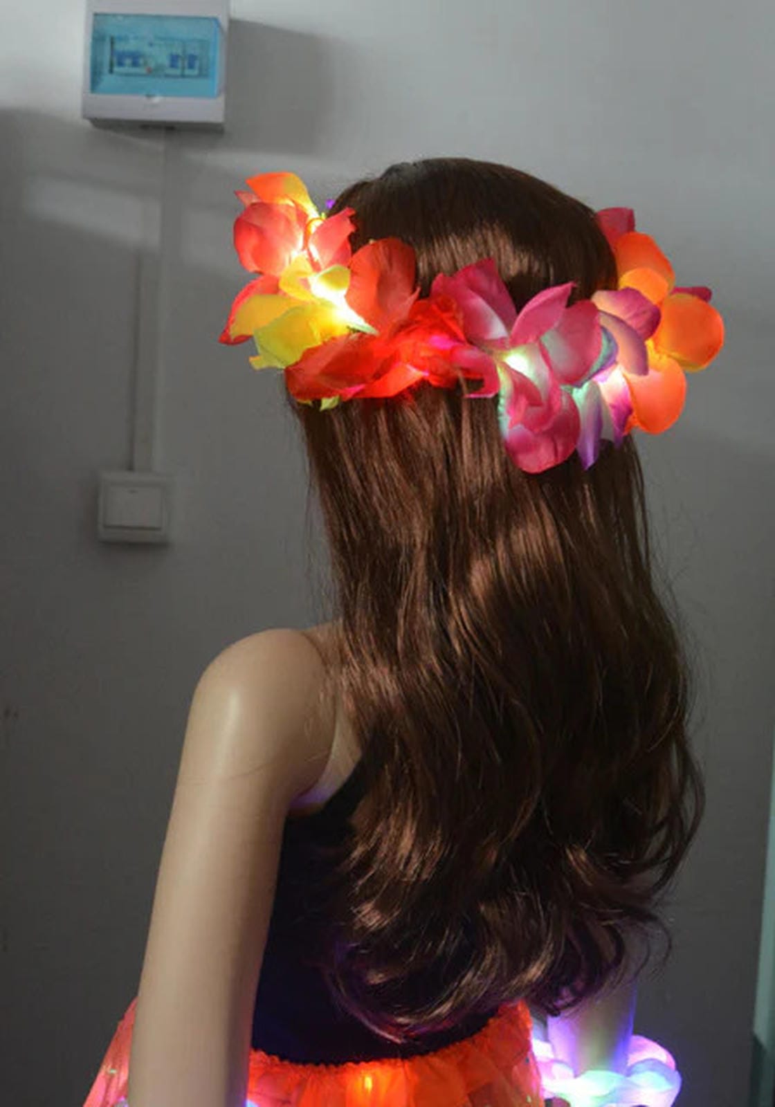 LED Hawaiian Lei Headband Light-Up Accessory for EDM Festivals and Raves