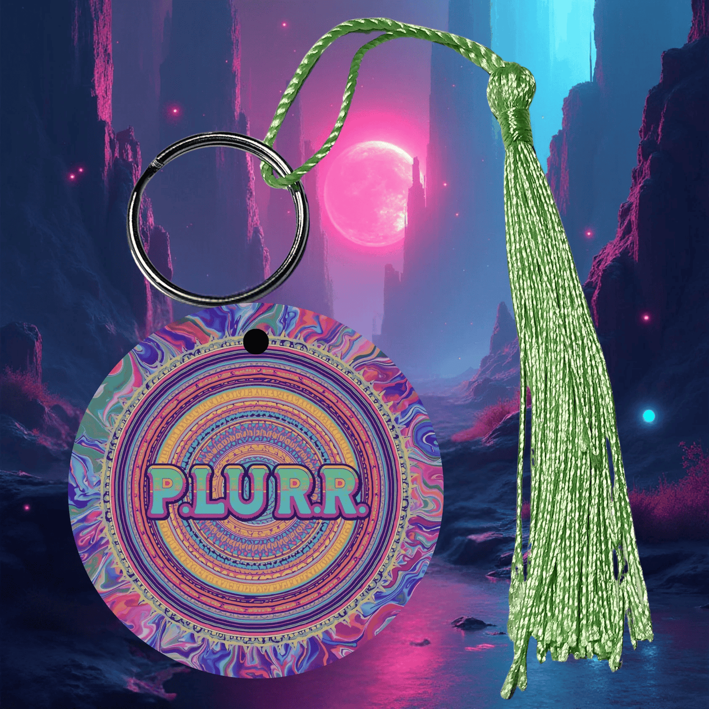 PLURR Aluminum Keychain for Raves and Festivals