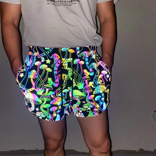 Mushroom Reflective Shorts for Rave and EDM Festivals
