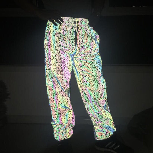Festive Reflective Pants for EDM Rave Festivals