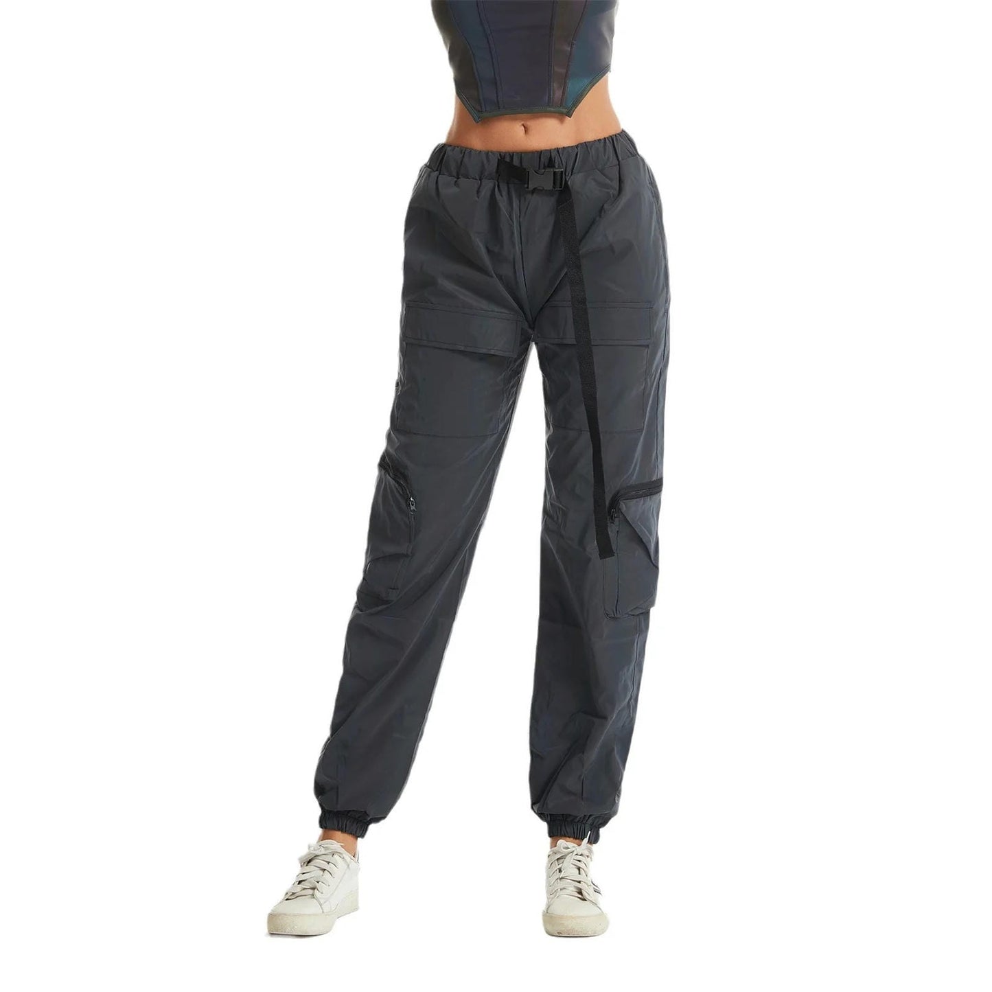 Reflective Plus Size Pants for EDM Festivals and Raves