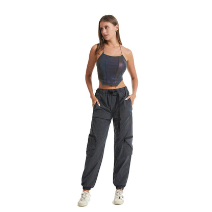 Reflective Plus Size Pants for EDM Festivals and Raves
