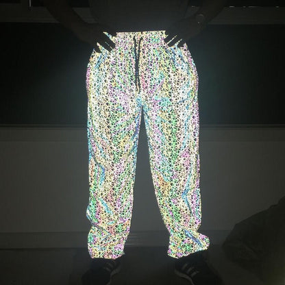 Festive Reflective Pants for EDM Rave Festivals