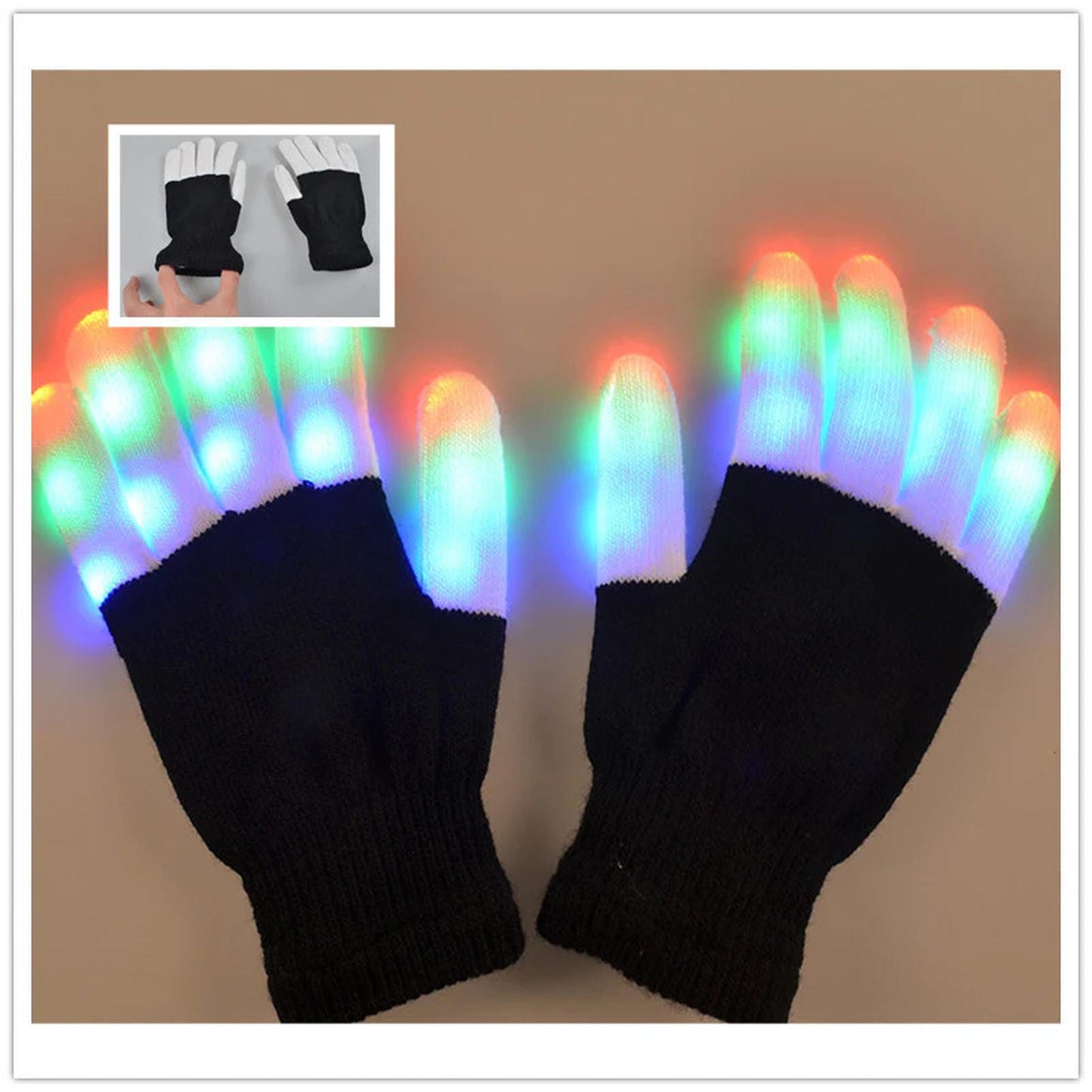LED Glowing Gloves For EDM Music Festivals And Raves