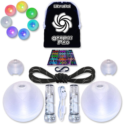 OrbPoi Pro LED Contact Poi for Epic Flow Arts and Rave Nights