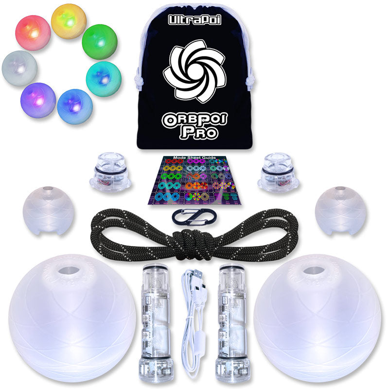 OrbPoi Pro LED Contact Poi for Epic Flow Arts and Rave Nights