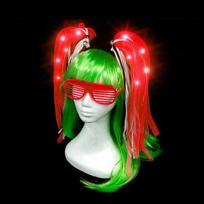 Light-Up Hair Braids Headbands with LED Glow for Rave and EDM Festivals