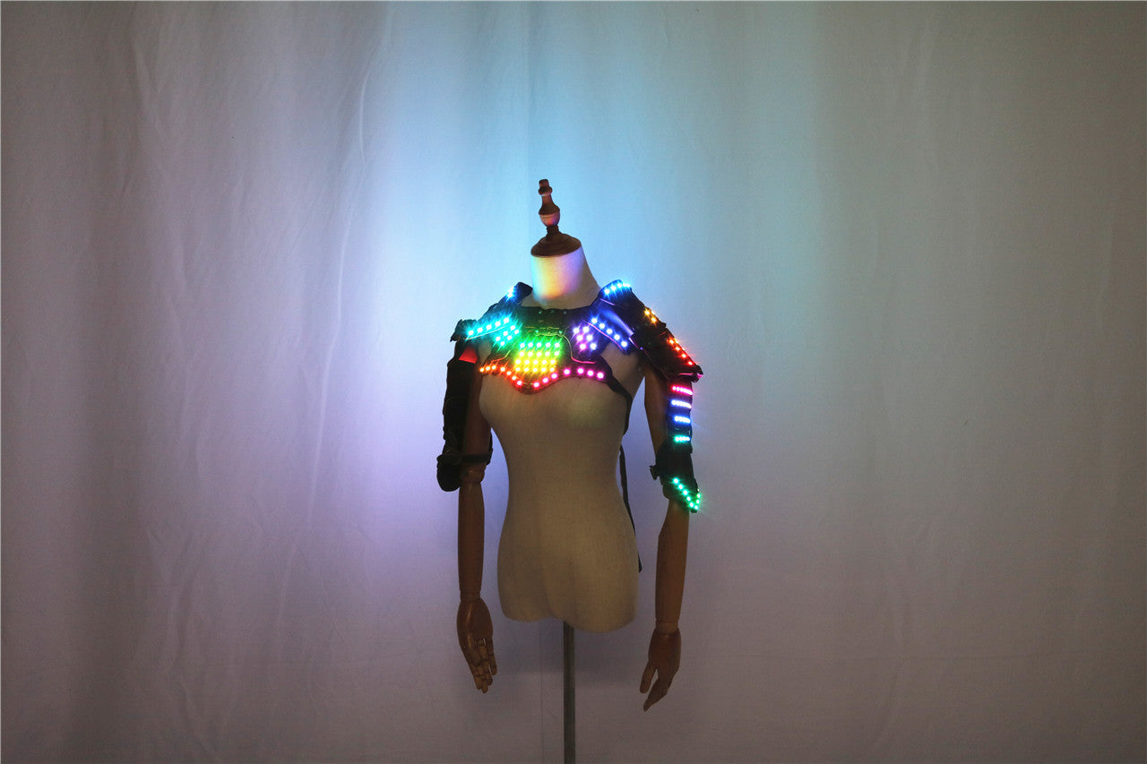 Glowing LED Clothes Armor Leather For Raves And EDM Music Festivals