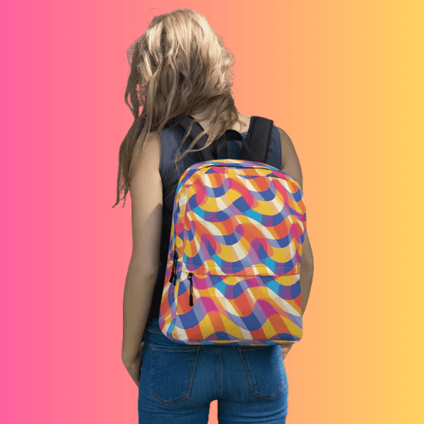 Vibrant Abstract Festival Backpack Perfect for EDM Lovers